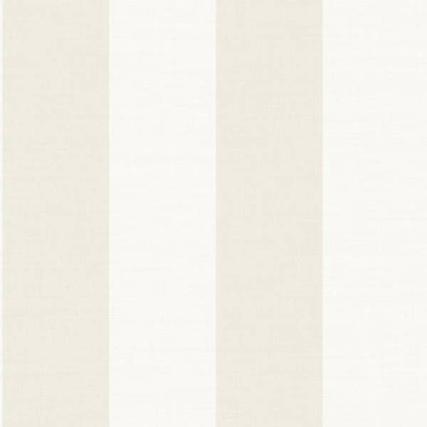 Papel pintado de rayas en color beige y blanco Williamburg Rayure 28460104