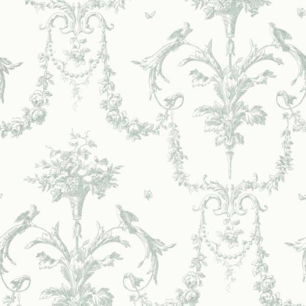 Papel pintado de toile de jouy en color verde Corne D'abondance 87927323