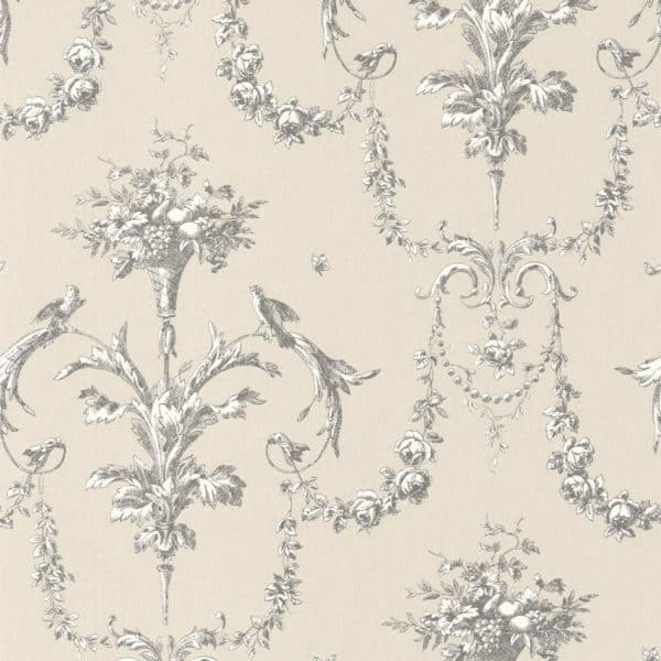 Papel pintado de toile de jouy en color beige Corne D'abondance 87929621