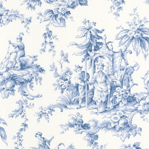 Papel pintado de toile de jouy en color azul Palais de Chine 87936719