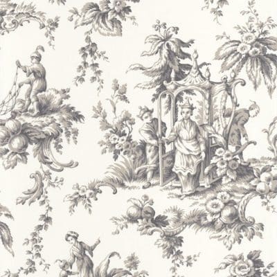 Papel pintado de toile de jouy en color negro Palais de Chine 87939516