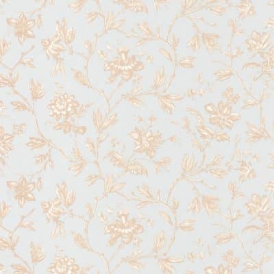 Papel pintado de toile de jouy fondo azul claro  Rosa 87964215