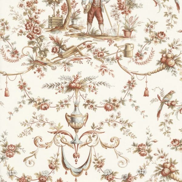 Papel pintado de toile de jouy en multicolor L'orangerie 87973476
