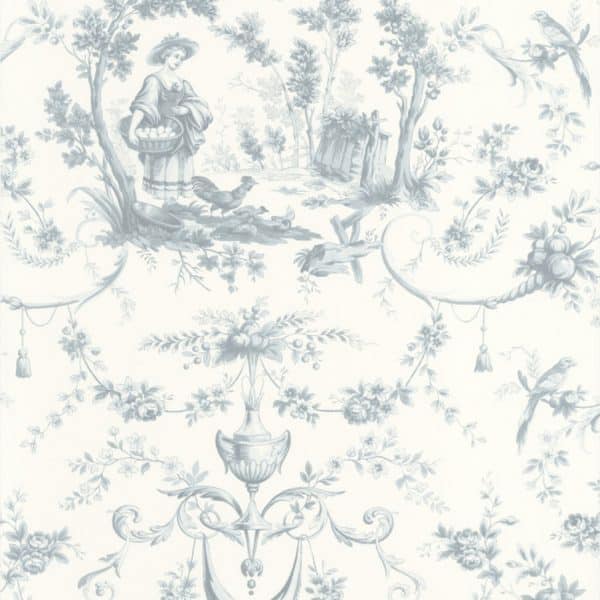 Papel pintado de toile de jouy en color azul L'orangerie 87976322