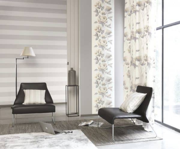 Papel pintado de rayas en color gris y blanco Williamburg Rayure 28460925 - Imagen 4