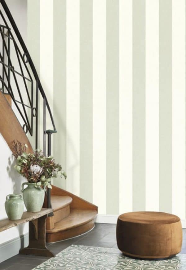Papel pintado de rayas en color gris y blanco Williamburg Rayure 28460925 - Imagen 5