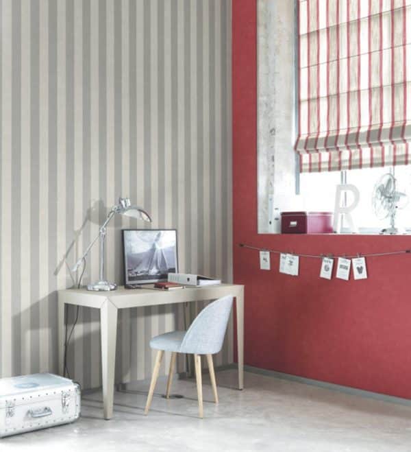 Papel pintado de rayas en color gris y blanco Baltic Rayure 29259374 - Imagen 3