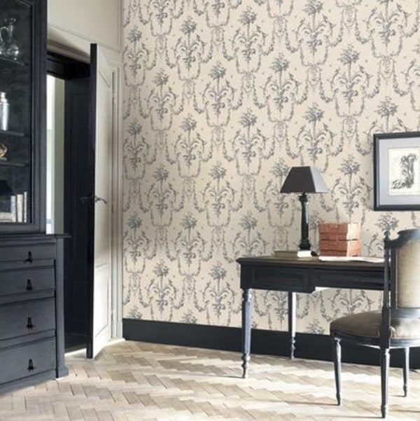 Papel pintado de toile de jouy en color rojo Corne D'abondance 87928213 - Imagen 3