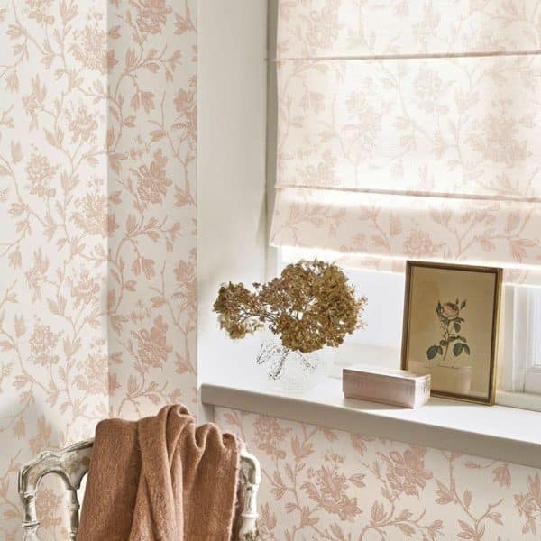 Papel pintado de toile de jouy en color azul Rosa 87966726 - Imagen 3