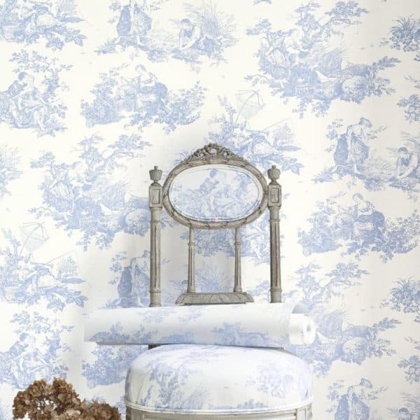 Papel pintado de toile de jouy en color gris Scene D'ete 87919103 - Imagen 4