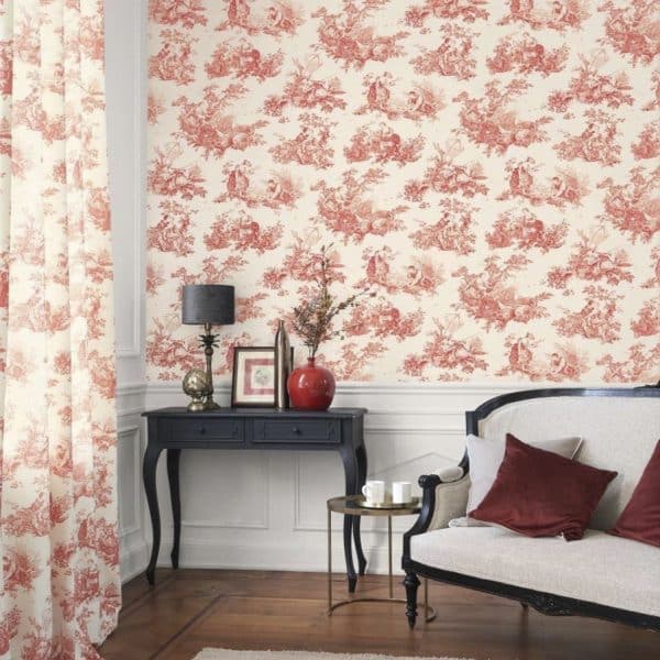 Papel pintado de toile de jouy en color gris Scene D'ete 87919103 - Imagen 3