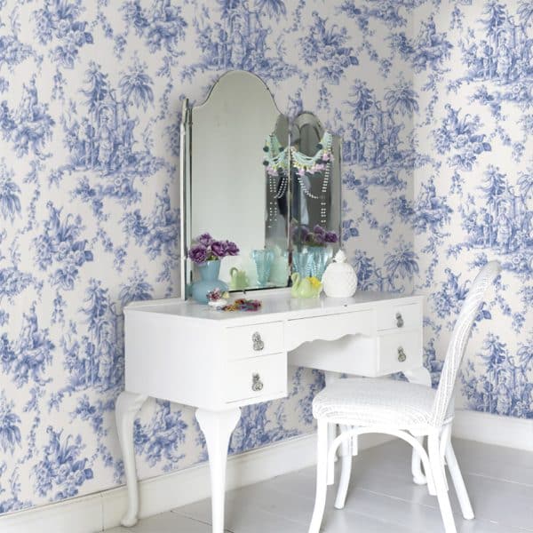 Papel pintado de toile de jouy en color azul Palais de Chine 87936719 - Imagen 3