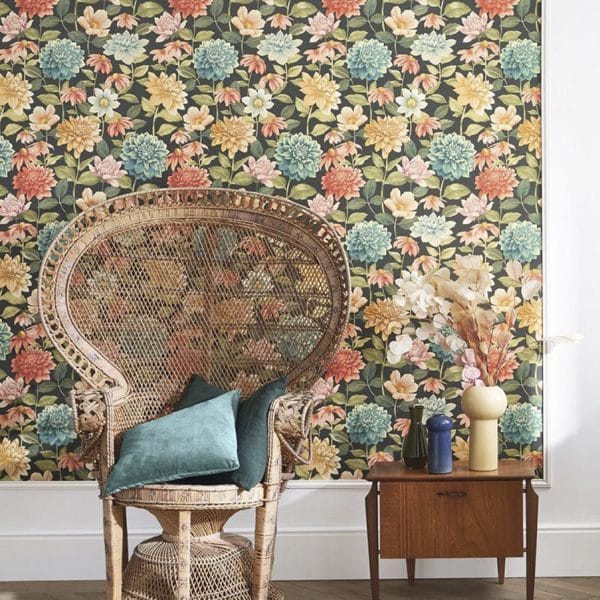 Papel pintado estampado floral multicolor Dahlia 87669568 - Imagen 5