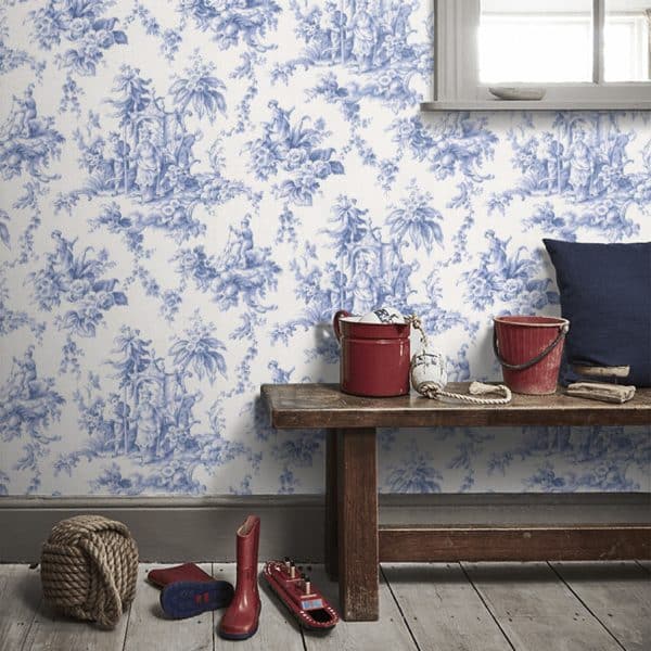 Papel pintado de toile de jouy en color azul Palais de Chine 87936719 - Imagen 6