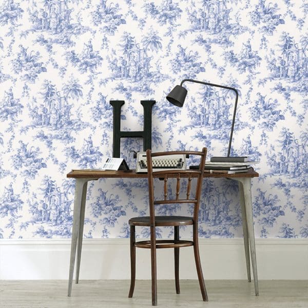Papel pintado de toile de jouy en color azul Palais de Chine 87936719 - Imagen 8