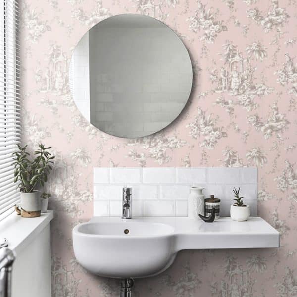Papel pintado de toile de jouy en color rosa Palais de Chine 87934305 - Imagen 8