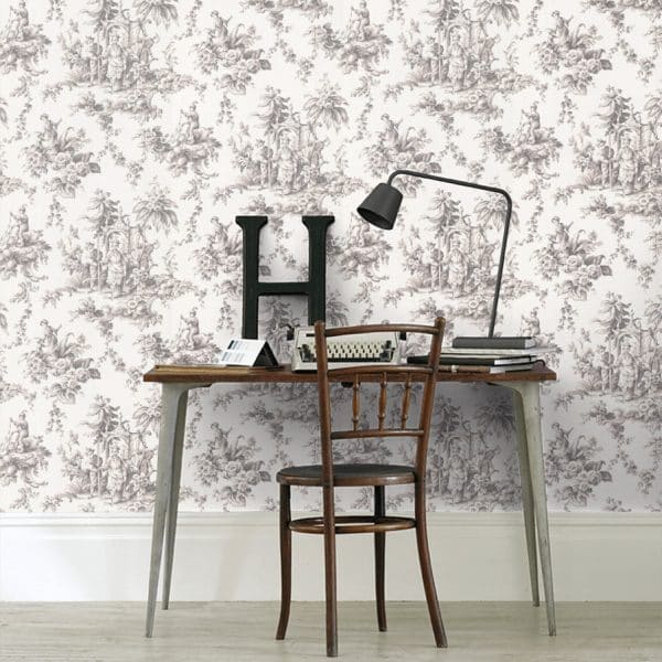 Papel pintado de toile de jouy en color negro Palais de Chine 87939516 - Imagen 7