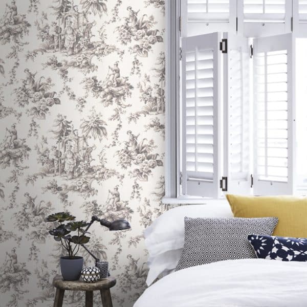 Papel pintado de toile de jouy en color negro Palais de Chine 87939516 - Imagen 4