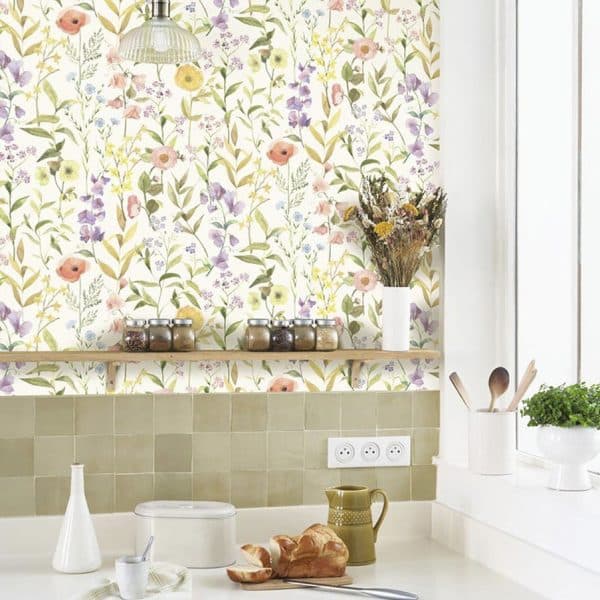 Papel pintado estampado floral en multicolor Fleurs des Champs 87650825 - Imagen 3