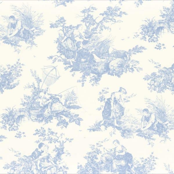 Tela toile de jouy en color azul Scene D'eté 88036217