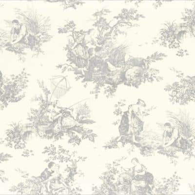 Tela toile de jouy en color gris Scene D’eté 88039103