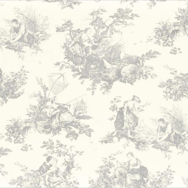 Tela toile de jouy en color gris Scene D'eté 88039103