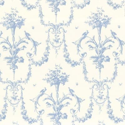 Tela toile de jouy en color azul Corne D’abondance 88046716