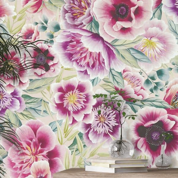 Papel pintado de flores en color rosa Marsha HDHW112902 - Imagen 5