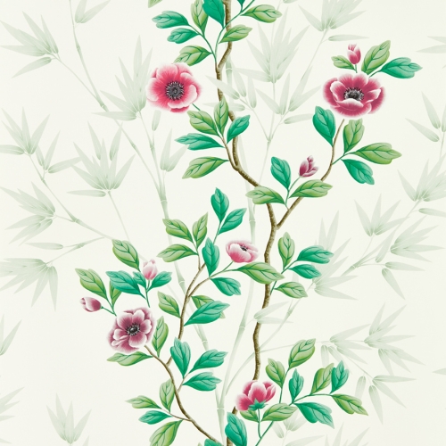 Papel pintado estampado floral en color verde Lady Alford HDHW112899