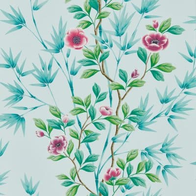 Papel pintado estampado floral en color azul Lady Alford HDHW112901