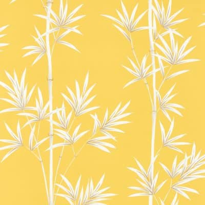 Papel pintado de bambú en color amarillo Isabella HDHW112914
