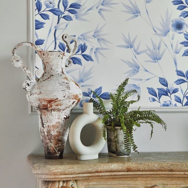 Papel pintado estampado floral en color azul Lady Alford HDHW112898 - Imagen 4
