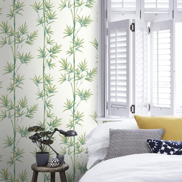 Papel pintado de bambú en color verde Isabella HDHW112915 - Imagen 6