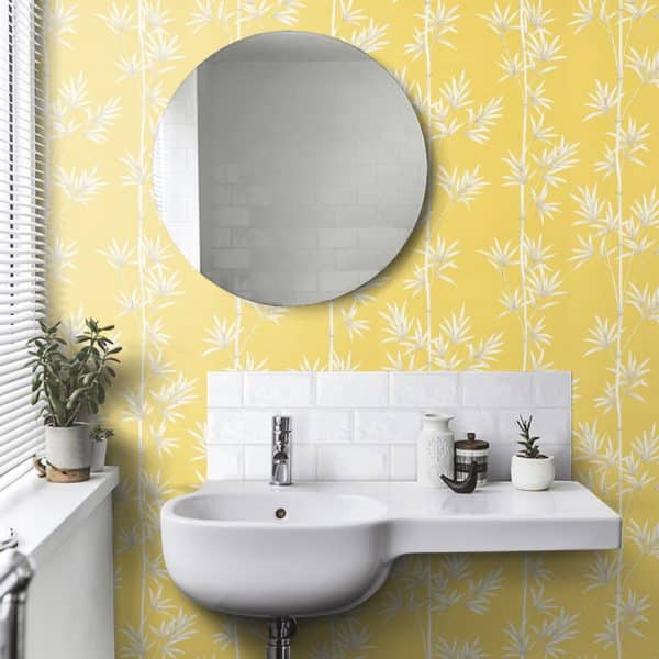 Papel pintado de bambú en color amarillo Isabella HDHW112914 - Imagen 8