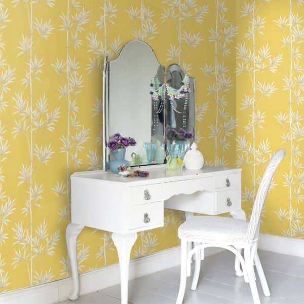 Papel pintado de bambú en color amarillo Isabella HDHW112914 - Imagen 11