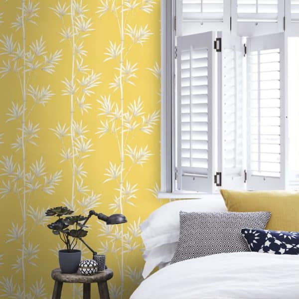Papel pintado de bambú en color amarillo Isabella HDHW112914 - Imagen 7