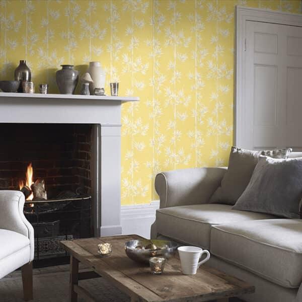 Papel pintado de bambú en color amarillo Isabella HDHW112914 - Imagen 5