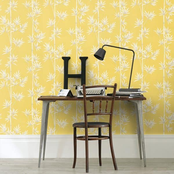 Papel pintado de bambú en color amarillo Isabella HDHW112914 - Imagen 4