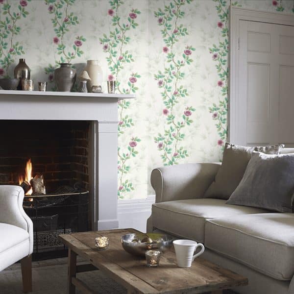 Papel pintado estampado floral en color verde Lady Alford HDHW112899 - Imagen 7