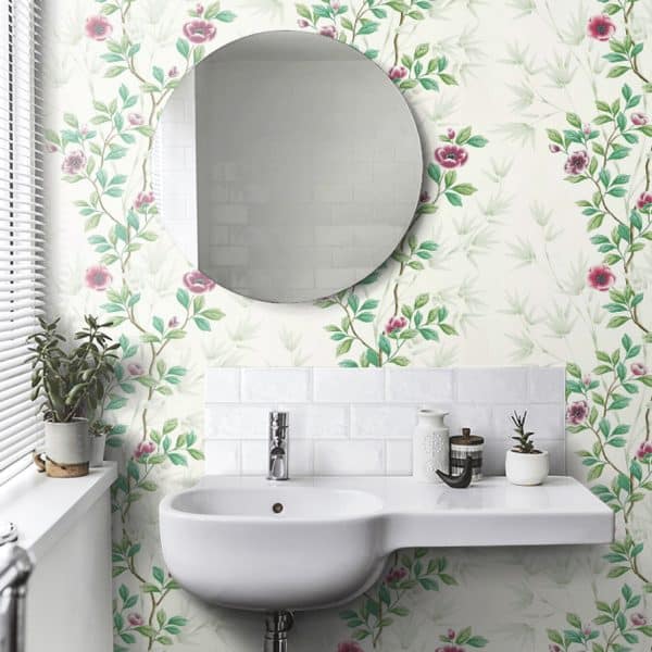 Papel pintado estampado floral en color verde Lady Alford HDHW112899 - Imagen 10