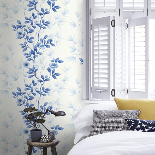 Papel pintado estampado floral en color azul Lady Alford HDHW112898 - Imagen 12