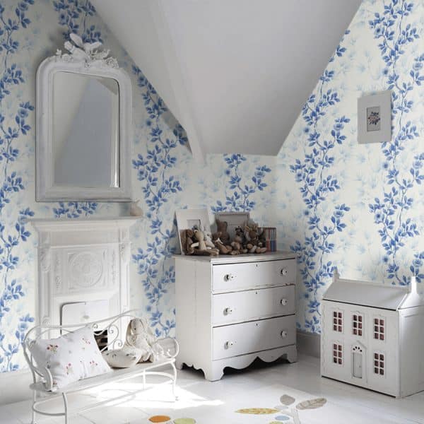 Papel pintado estampado floral en color azul Lady Alford HDHW112898 - Imagen 10