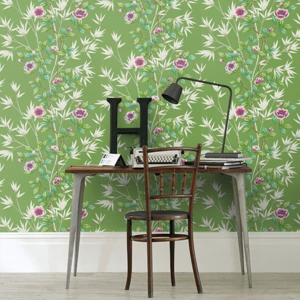 Papel pintado estampado floral en color verde Lady Alford HDHW112900 - Imagen 9