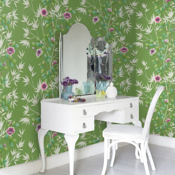 Papel pintado estampado floral en color verde Lady Alford HDHW112900 - Imagen 10