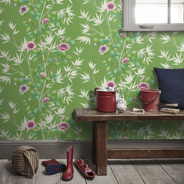 Papel pintado estampado floral en color verde Lady Alford HDHW112900 - Imagen 11