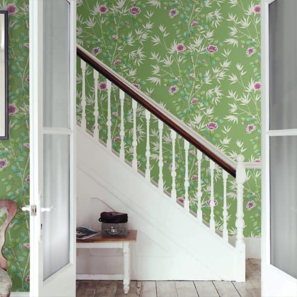Papel pintado estampado floral en color verde Lady Alford HDHW112900 - Imagen 5