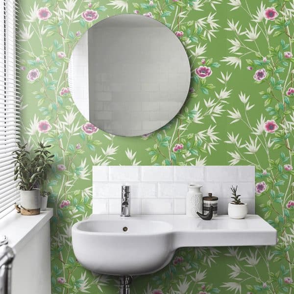 Papel pintado estampado floral en color verde Lady Alford HDHW112900 - Imagen 6