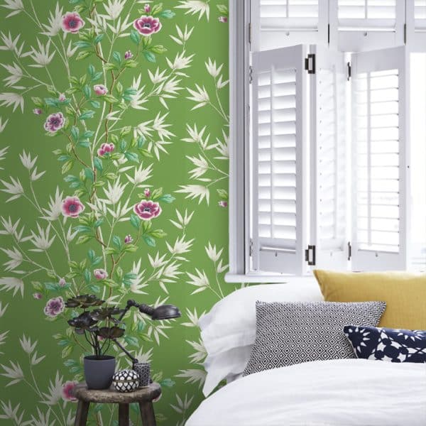 Papel pintado estampado floral en color verde Lady Alford HDHW112900 - Imagen 7