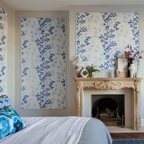 Papel pintado estampado floral en color azul Lady Alford HDHW112898 - Imagen 7
