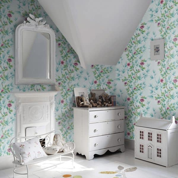 Papel pintado estampado floral en color azul Lady Alford HDHW112901 - Imagen 11
